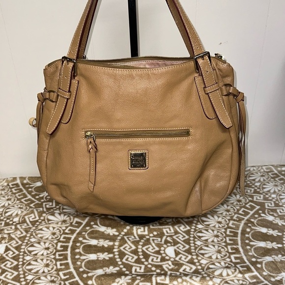 Dooney Bourke Nina Shoulder Handbag Purse Tan Leather - Picture 1 of 11
